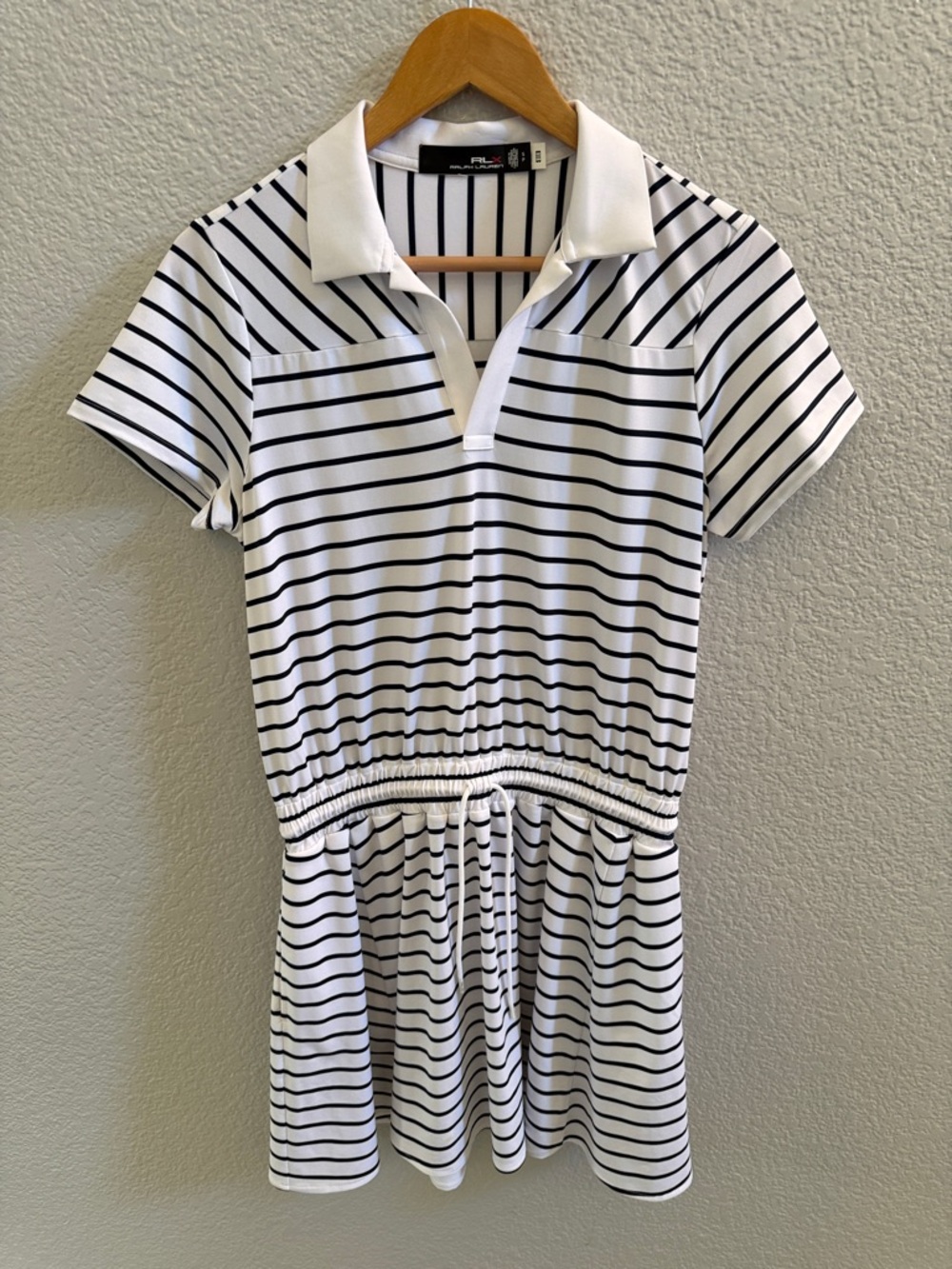 Ralph Lauren RLX Striped Polo Golf Mini Dress NWOT White Navy Small - Picture 4 of 8